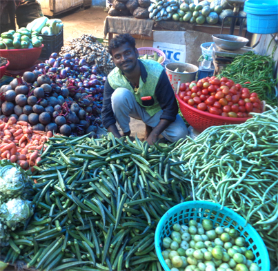 Индия. Торговля овощами
